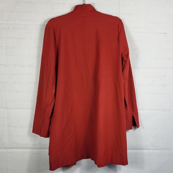 Eileen Fisher Washable Stretch Crepe Serrano Kimono Jacket Red Large - Picture 3 of 9
